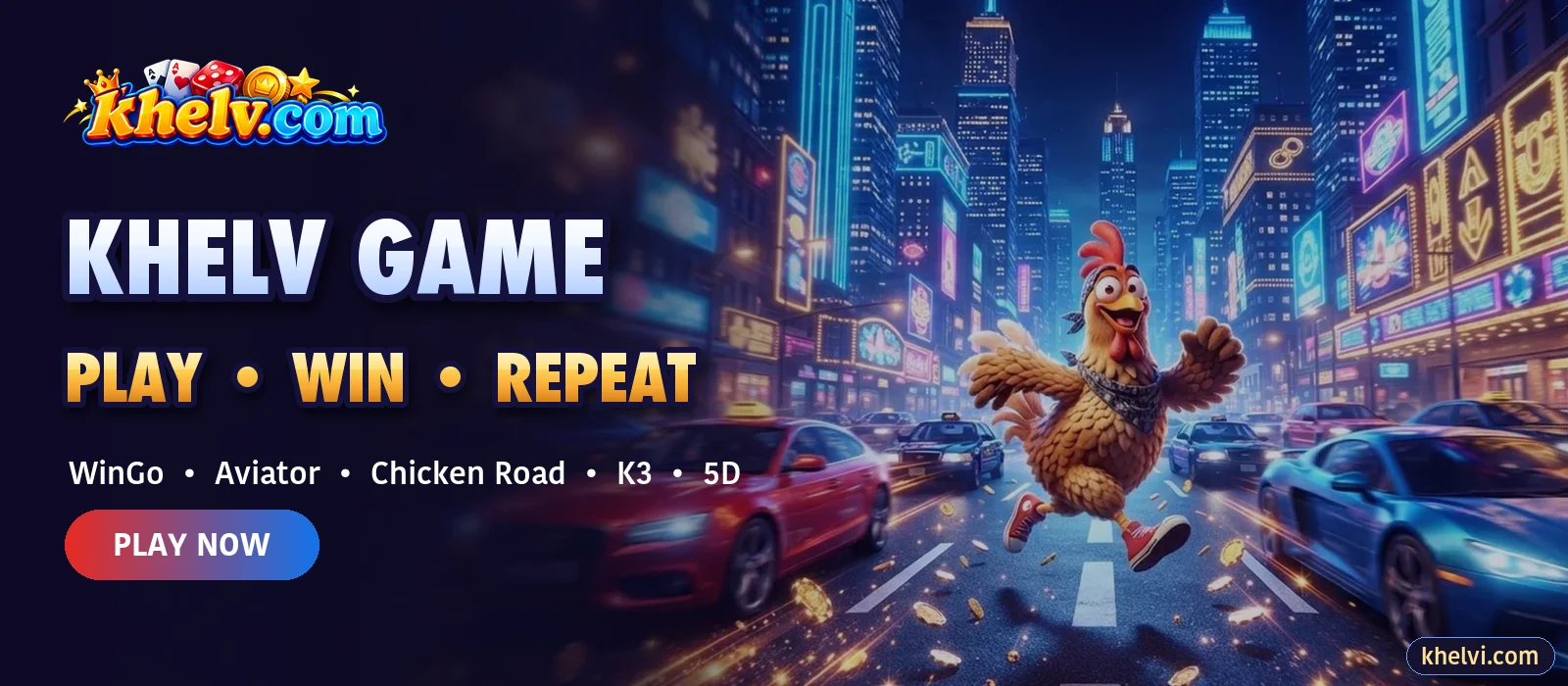 Khelv game banner – WinGo, Aviator, Chicken Road